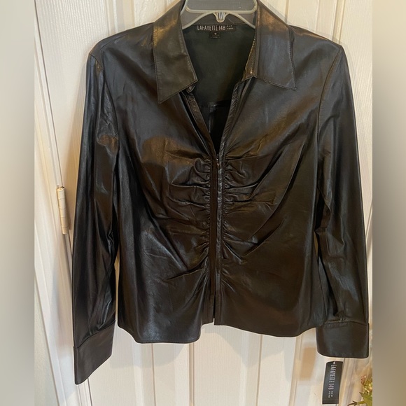 Lafayette 148 Genuine Leather Shirt - Picture 5 of 12